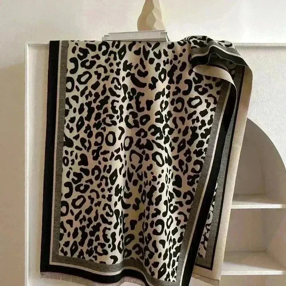 Multicolor Casual Women's Boho Double-Sided Leopard Print Jacquard Imitation Cas - Picture 2 of 4